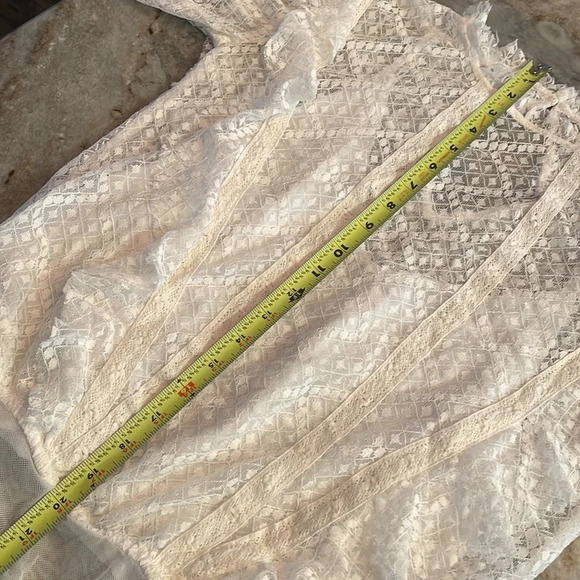 Free People Intimately Goldie White Ivory Ruffle Lace Bodysuit Tank Top - Picture 9 of 13